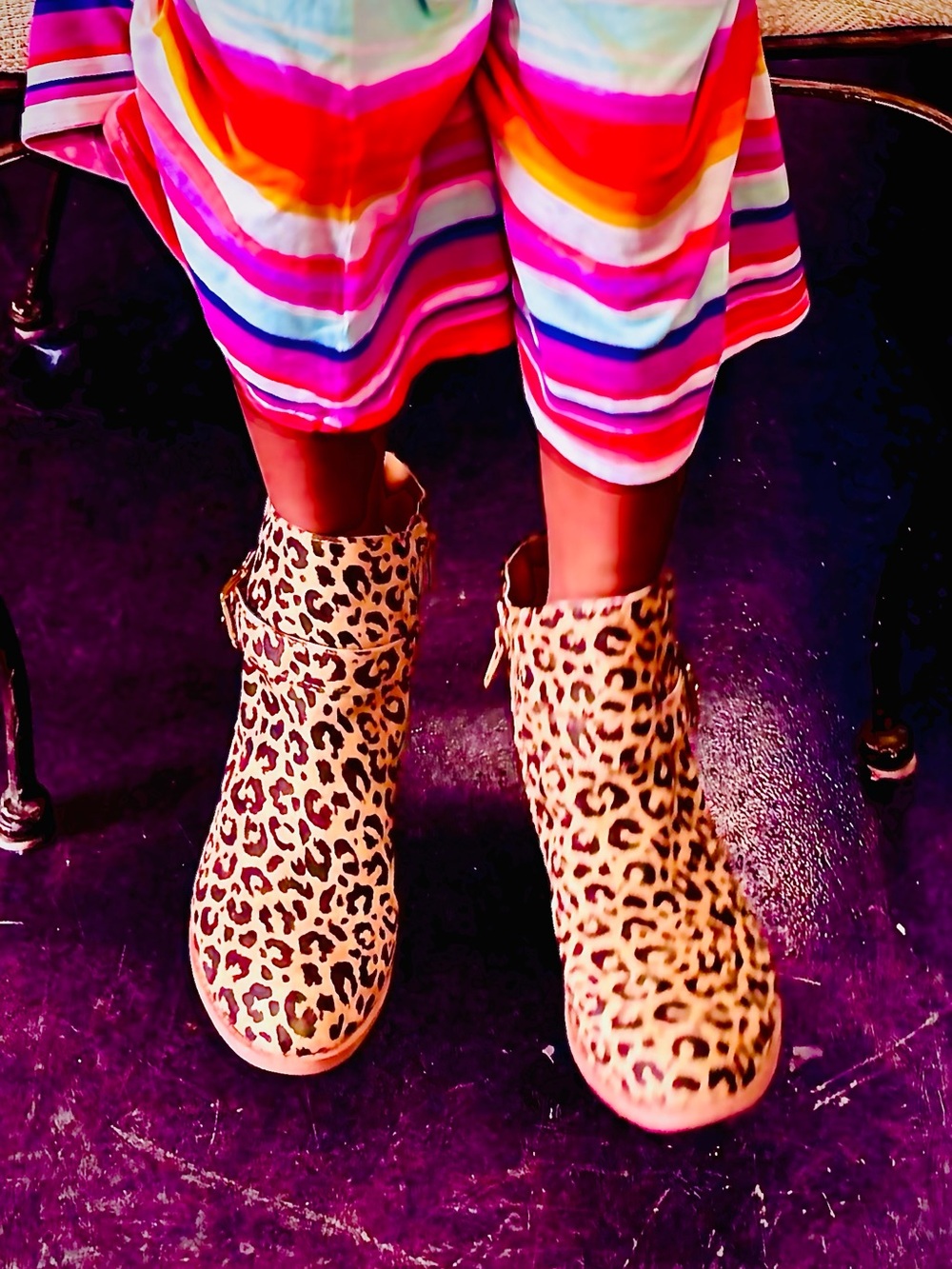 Leopard Print Ankle Boots - Bold Animal Pattern